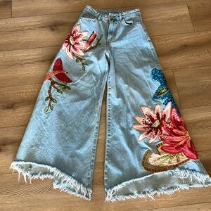 Farm Rio Embroidered Jeans